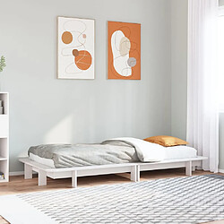 vidaXL Cadre de lit sans matelas blanc 75x190 cm bois de pin massif