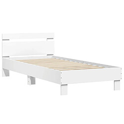 Avis vidaXL Cadre de lit sans matelas avec lumières LED blanc 75x190 cm