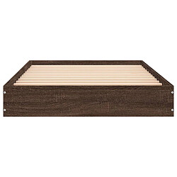 Acheter vidaXL Cadre de lit sans matelas chêne marron 75x190cm bois ingénierie