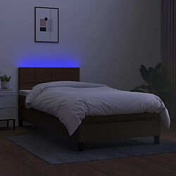 Acheter vidaXL Sommier à lattes de lit matelas et LED Marron foncé 100x200cm