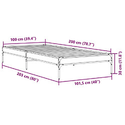 vidaXL Cadre de lit sans matelas noir 100x200 cm pas cher