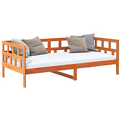 Avis vidaXL Lit de jour sans matelas cire marron 90x200 cm bois pin massif