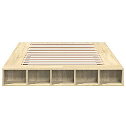 Acheter vidaXL Cadre de lit sans matelas chêne sonoma 160x200 cm
