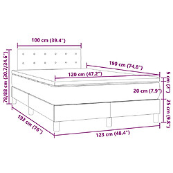 vidaXL Sommier à lattes de lit matelas LED blanc 120x190 cm similicuir pas cher