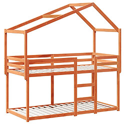 Avis vidaXL Lit superposé sans matelas cire marron 90x190 cm pin massif