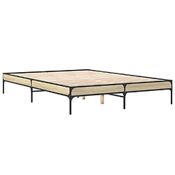 Avis vidaXL Cadre de lit sans matelas chêne sonoma 150x200 cm