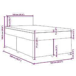 vidaXL Sommier à lattes de lit avec matelas Marron foncé 120x200 cm pas cher