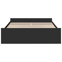 Acheter vidaXL Cadre de lit avec tiroirs sans matelas noir 160x200 cm
