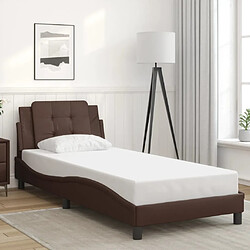 vidaXL Cadre de lit sans matelas Zadar marron 100x200 cm similicuir