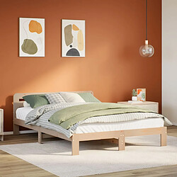 vidaXL Cadre de lit sans matelas 160x200 cm bois massif de pin 
