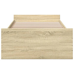 Acheter vidaXL Cadre de lit avec tiroirs sans matelas chêne sonoma 75x190 cm