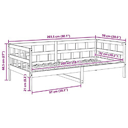 vidaXL Lit de jour sans matelas cire marron 90x200 cm bois pin massif pas cher