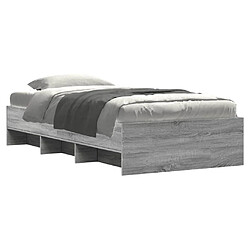 Avis vidaXL Cadre de lit sans matelas sonoma gris 90x190 cm