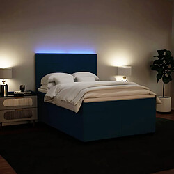 Acheter vidaXL Sommier à lattes de lit et matelas bleu 140x200 cm velours