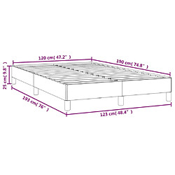 vidaXL Cadre de lit sans matelas gris foncé 120x190 cm tissu pas cher