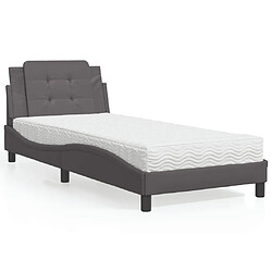 vidaXL Cadre de lit sans matelas Zadar gris 90x190 cm similicuir