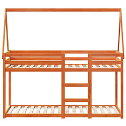 Acheter vidaXL Lit superposé sans matelas cire marron 90x190 cm pin massif