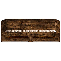 Acheter vidaXL Lit de jour avec tiroirs sans matelas chêne fumé 100x200 cm