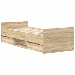 Avis vidaXL Cadre de lit sans matelas chêne sonoma 90x200 cm
