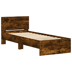 Avis vidaXL Cadre de lit sans matelas avec tête de lit chêne fumé 90x190 cm