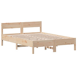 Avis vidaXL Cadre de lit sans matelas 135x190 cm bois de pin massif
