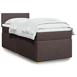 vidaXL Sommier à lattes de lit avec matelas Marron foncé 90x190 cm
