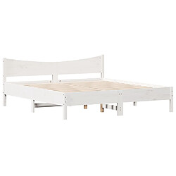 Avis vidaXL Cadre de lit sans matelas blanc 180x200 cm bois massif de pin
