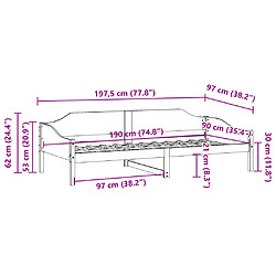 vidaXL Cadre de lit sans matelas 90x190 cm bois de pin massif pas cher
