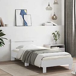 Acheter vidaXL Cadre de lit sans matelas avec lumières LED blanc 75x190 cm