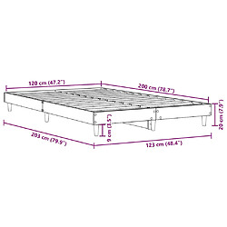 vidaXL Cadre de lit sans matelas chêne sonoma 120x200 cm pas cher