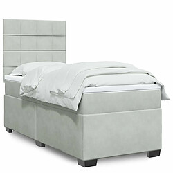vidaXL Sommier à lattes de lit et matelas Gris clair 80x200 cm Velours