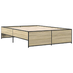 Avis vidaXL Cadre de lit sans matelas chêne sonoma 120x200 cm
