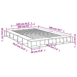 vidaXL Cadre de lit sans matelas chêne sonoma 160x200 cm pas cher