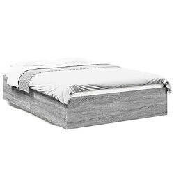 vidaXL Cadre de lit sans matelas sonoma gris 120x190 cm