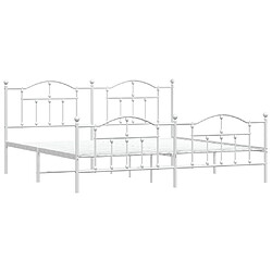 Avis vidaXL Cadre de lit métal sans matelas et pied de lit blanc 200x200 cm