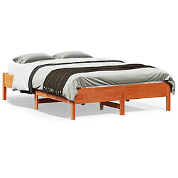 vidaXL Cadre de lit sans matelas cire marron 120x190cm bois pin massif
