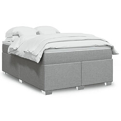 vidaXL Sommier à lattes de lit avec matelas Gris clair 140x190cm Tissu