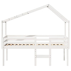 Acheter vidaXL Lit haut sans matelas blanc 90x190 cm bois de pin massif