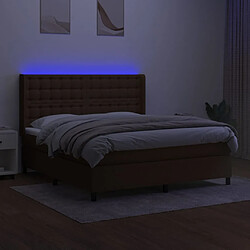 Avis vidaXL Sommier à lattes de lit matelas et LED Marron foncé 160x200 cm