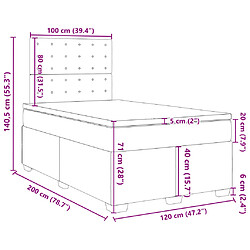 vidaXL Sommier à lattes de lit avec matelas Blanc 120x200cm Similicuir pas cher