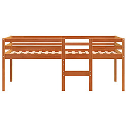 Acheter vidaXL Lit haut sans matelas cire marron 90x190 cm bois massif