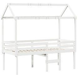 Avis vidaXL Lit haut sans matelas blanc 75x190 cm bois de pin massif
