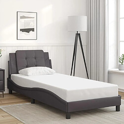 vidaXL Cadre de lit sans matelas Zadar gris 90x200 cm similicuir