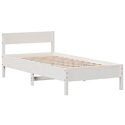 Avis vidaXL Cadre de lit sans matelas blanc 90x190 cm bois de pin massif