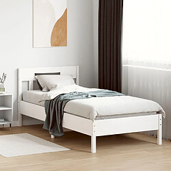 Avis vidaXL Cadre de lit sans matelas blanc 100x200 cm bois de pin massif