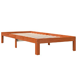 Avis vidaXL Cadre de lit sans matelas cire marron 90x190 cm bois pin massif