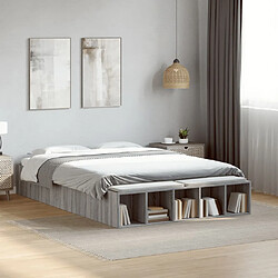 vidaXL Cadre de lit sans matelas sonoma gris 120x190 cm