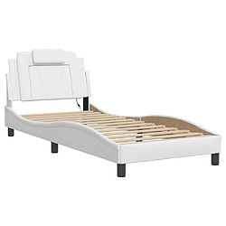Avis vidaXL Cadre de lit Viana avec LED sans matelas blanc 90x190 cm