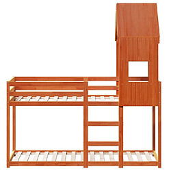 Acheter vidaXL Lit superposé sans matelas cire marron 90x190 cm pin massif