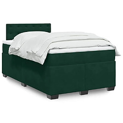 vidaXL Sommier à lattes de lit et matelas Vert foncé 120x200cm Velours